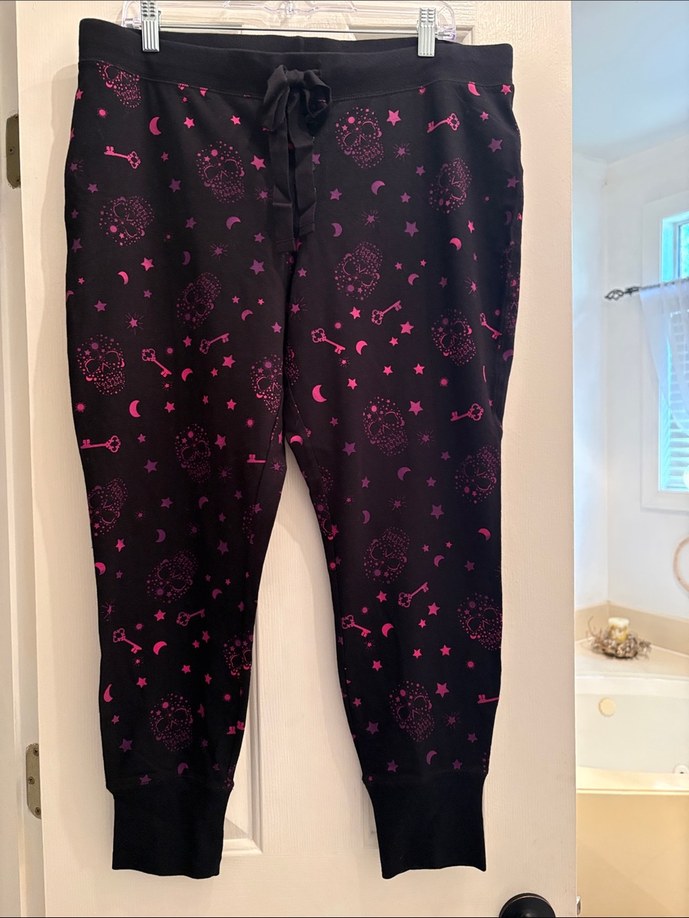 torrid Black Jogger Pajamas with Pink Skull & Star Print